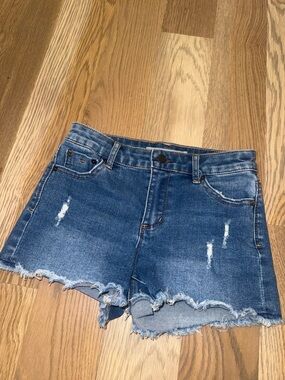 Tractr Blue Distressed Denim Shorts